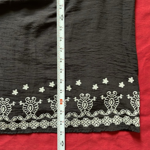 THML Sz L Black with White Embroidery Vittoria Halter Dress - Picture 14 of 14